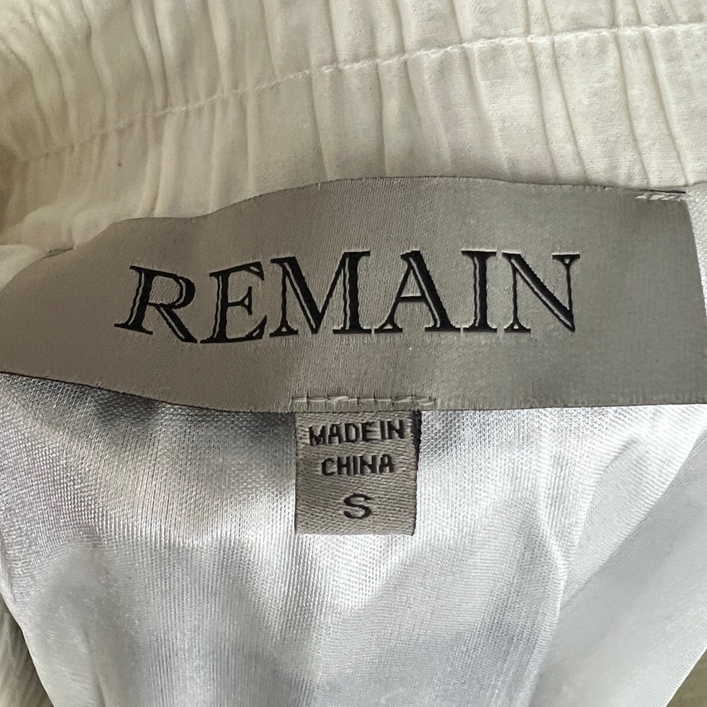 *Remain Knee Length Striped Blue & White Skirt with Brown Woven Wide Belt S - Picture 10 of 11